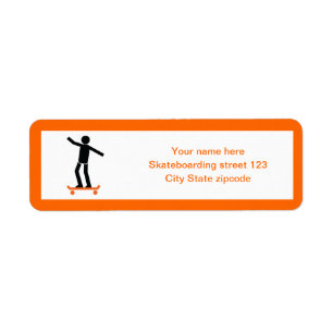 Étiquette Skateboardeur sur son skateboard personnalisé