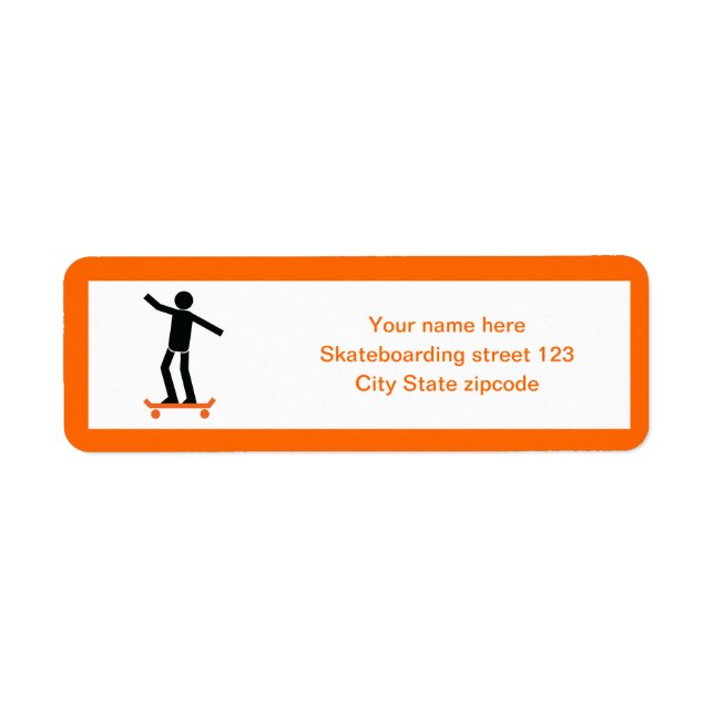 Étiquette Skateboardeur sur son skateboard personnalisé (Devant)