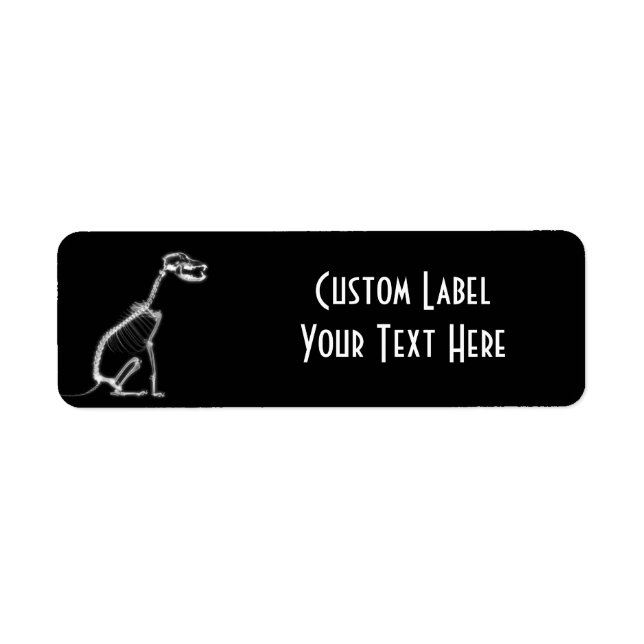 ÉTIQUETTE SKELETON DE CHIEN À POIVRE X-RAY - B&W (Devant)