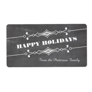 Étiquette Slanted Chalkboard Holiday Gift Labels