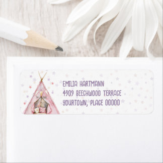 Étiquette Sleepover Pajama Birthday Party Return Address