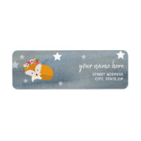 Sleepy Boho Fox Stars Baby shower aquarelle