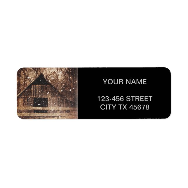 Étiquette Snow Country rural Old Barn (Devant)