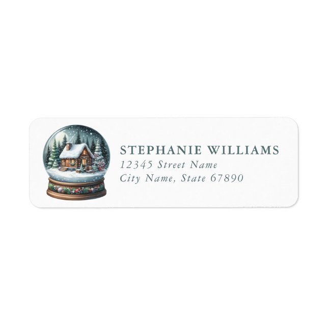 Étiquette Snow Globe Return Address Labels (Devant)
