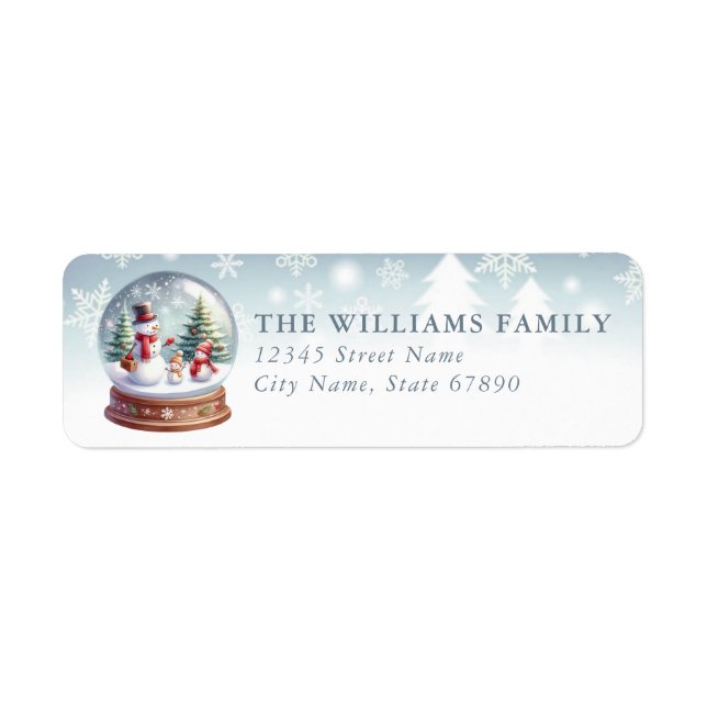Étiquette Snow Globe Return Address Labels (Devant)