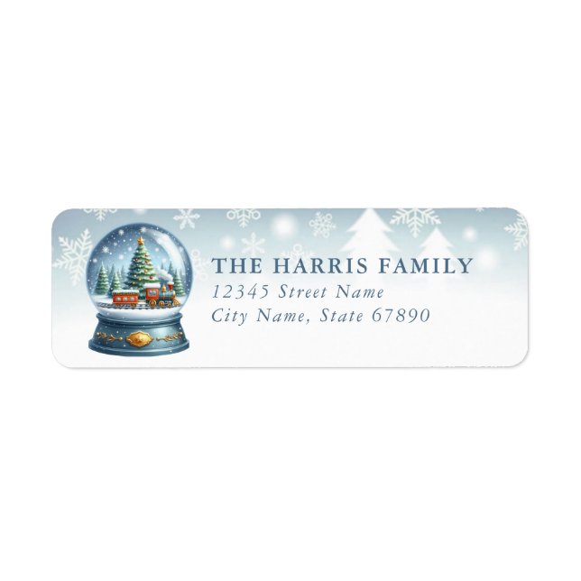 Étiquette Snow Globe Return Address Labels (Devant)