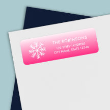 Snowflake Pink Gradient Adresse de retour