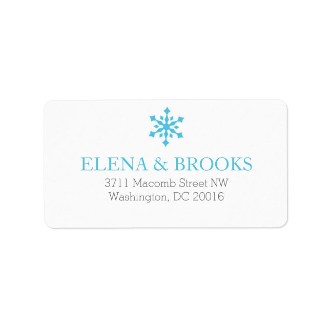 Étiquette Snowflakes Winter Wedding Return Adresse Label (Devant)