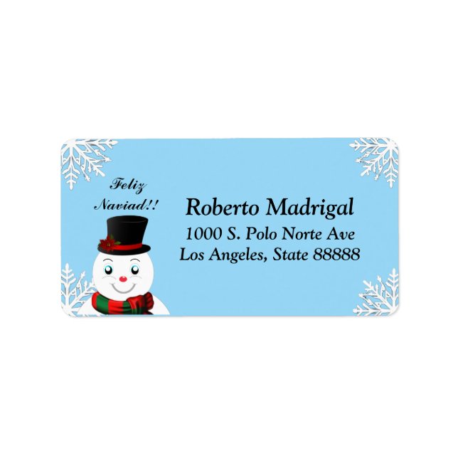 Étiquette snowmam (Devant)