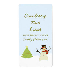 Étiquette Snowman and Tree Christmas Baking Labels