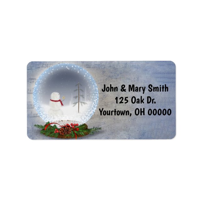 Étiquette Snowman dans le monde des neiges (Devant)