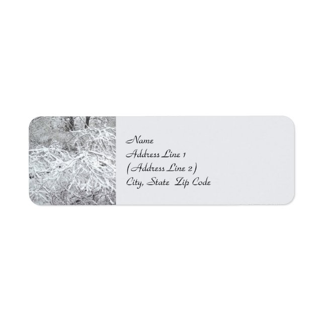 Étiquette Snowy Hedgerow - Adresse de retour hiver Label (Devant)