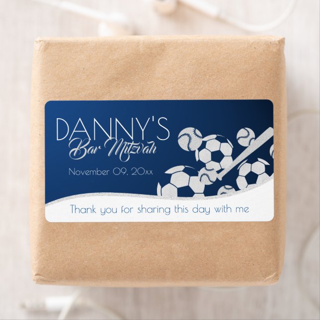 Étiquette Soccer Baseball Combo Bar Mitzvah (En situation)