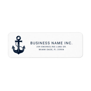 Étiquette Société d'affaires Ancre nautique Bleu marine