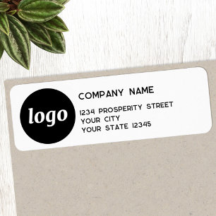 Étiquette Société de logo simple Adresse de retour
