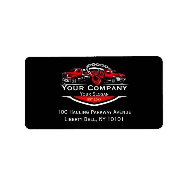 Étiquette Société professionnelle de remorquage, service de  (Devant)