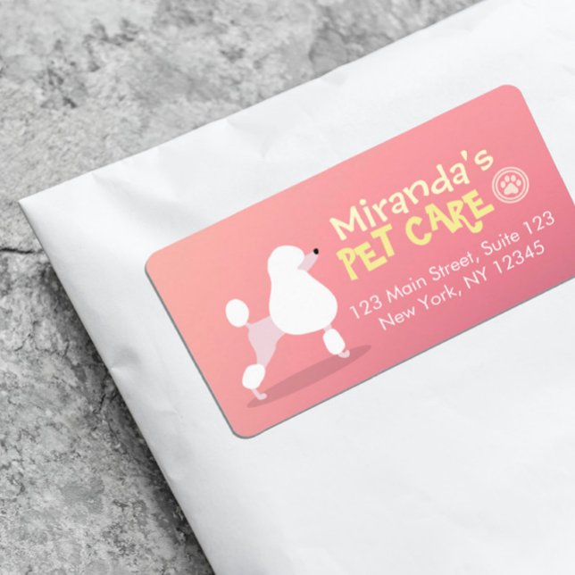 Étiquette Soin des animaux de compagnie Grooming assis adora (Créateur téléchargé)