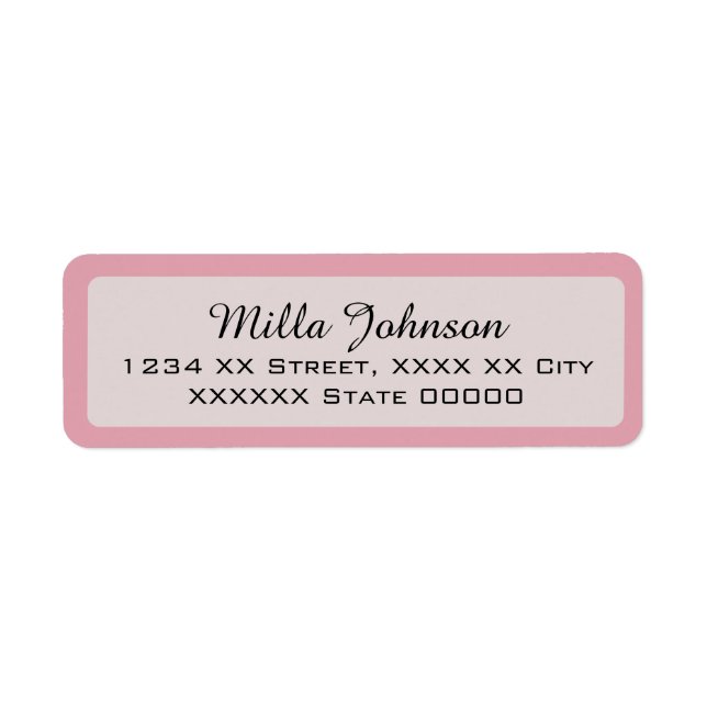 Étiquette son nom avec bordure rose (Devant)