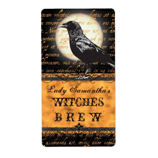 Étiquette Sorcières personnalisées brasser Halloween Étiquet (Devant)