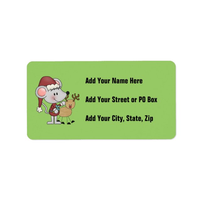 Étiquette Souris de Noël et (Devant)