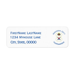Étiquette South Korean Angel Hanukkah Flag Personalized