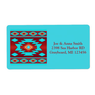Étiquette Southwestern ethnic geometric design label