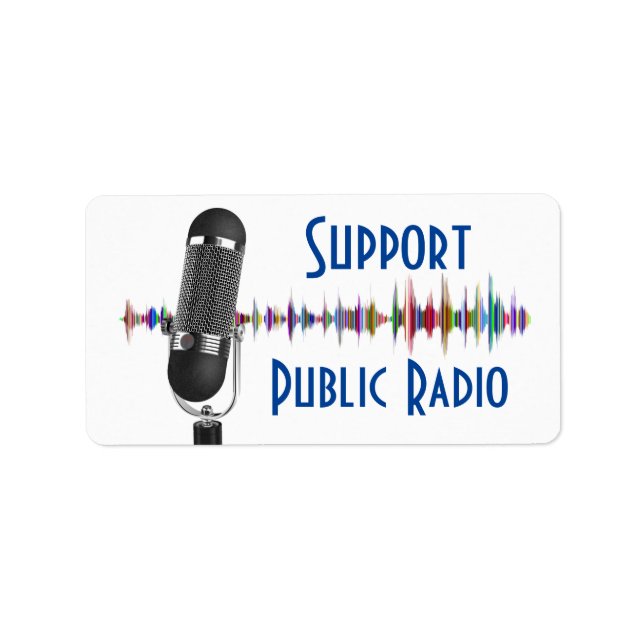 Étiquette Soutien de la radio publique (Devant)