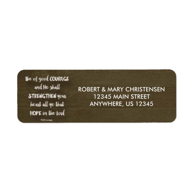 Étiquette Soyez de bon courage - Psaume 31:24 (Devant)