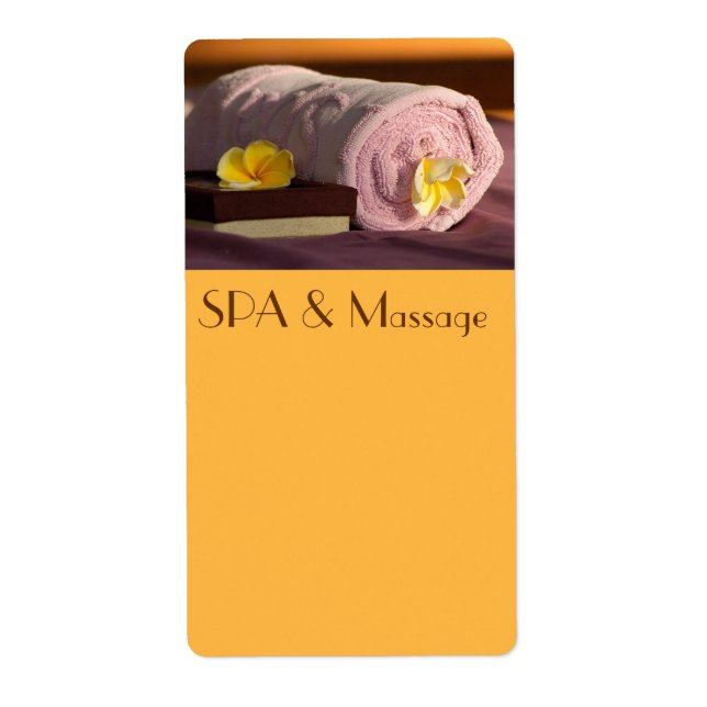 Étiquette SPA et massage (Devant)