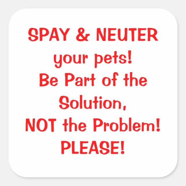 Étiquette Spay Neuter (Devant)