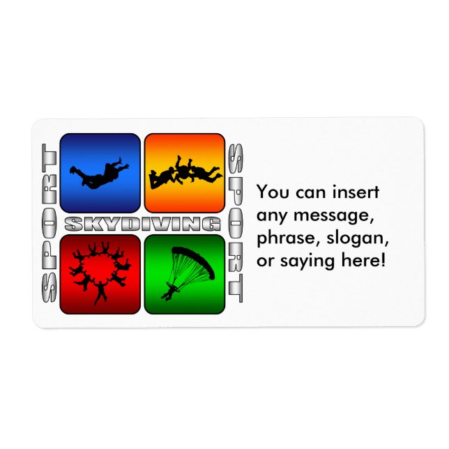 Étiquette Spectaculaire Skydiving (Devant)