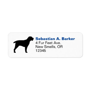 Étiquette Spinone Italiano Silhouette Adresse de retour pers