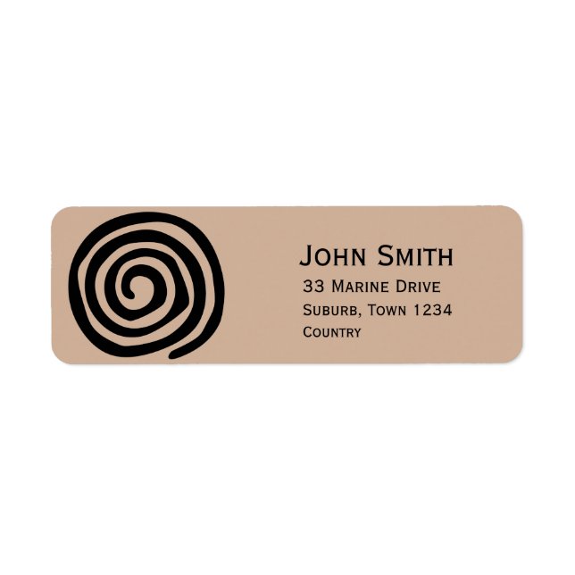 Étiquette Spiral pétroglyphe art tribal moderne tendance (Devant)