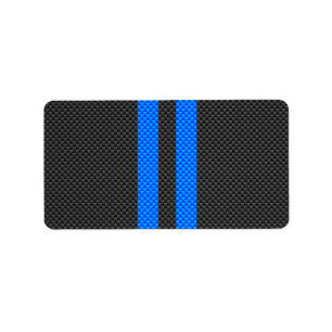 Étiquette Sporty Sky Blue Carbon Style Fibre Stripes de cour