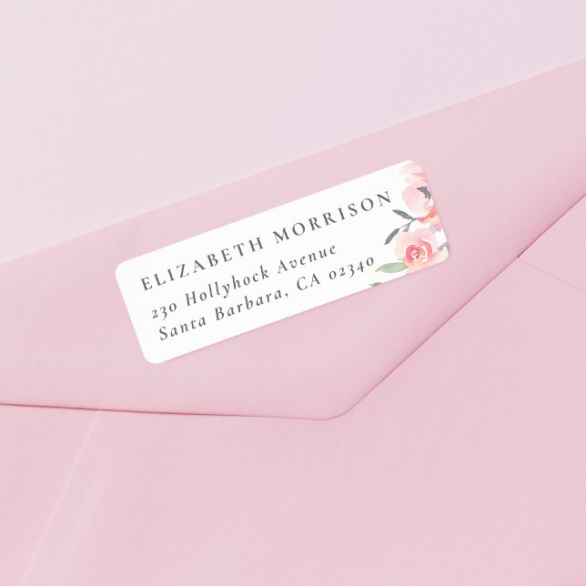 Étiquette Spring Floral Nom et adresse de retour personnalis (Return Address Label Mock-up)