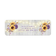 Spring Sunflower Purple Peony Adresse du Mariage