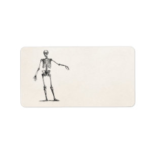 Étiquette Squelettes squelettiques d'anatomie de 1800s