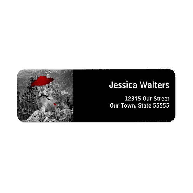 Étiquette Squirrel Lover Funny Artiste Adresse (Devant)