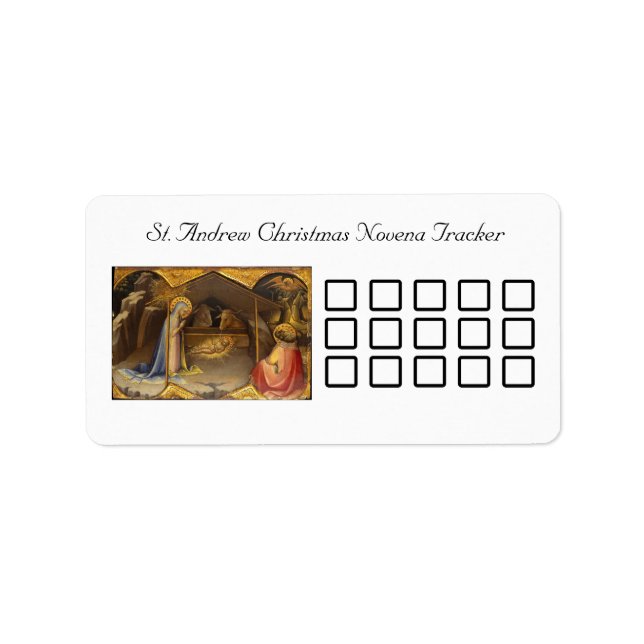 Étiquette St. Andrew Christmas Novena Tracker (Devant)