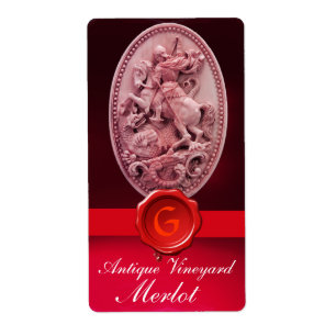 Étiquette ST.GEORGE ET DRAGON WAX RED SEAL MONOGRAS Vin