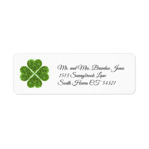 Étiquette St Patrick’s day, trèfle vert irlandais