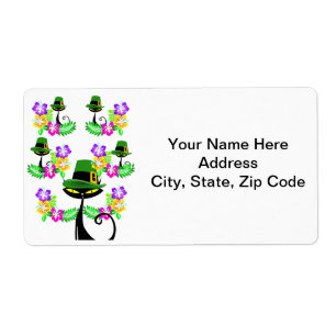 Étiquette St. Patrick's Day Labels Cat Floral