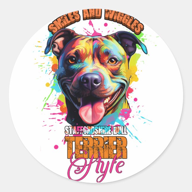 Étiquette Staffordshire Bull Terrier (Devant)