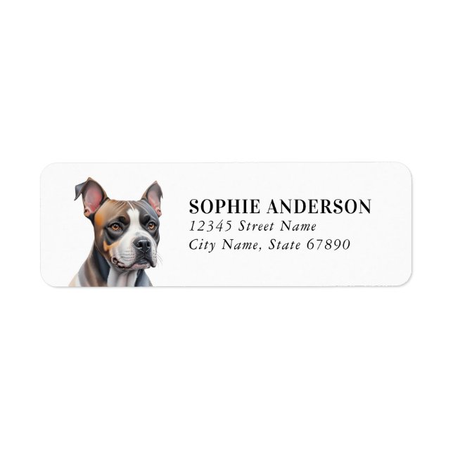 Étiquette Staffordshire Bull Terrier Adresse de retour Étiqu (Devant)