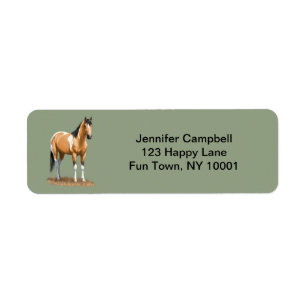 Étiquette Staillion de Pinto Dun Paint Horse