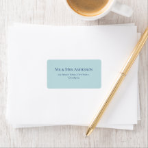 Stale Blue Simple Minimaliste Adresse Mariage