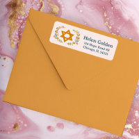 Star of David Floral Jewish Adresse de retour