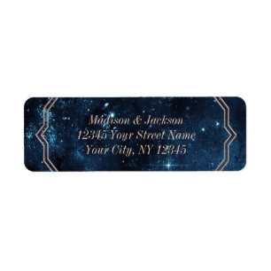 Étiquette Star Sky Celestial Galaxy Mariage Adresse de retou