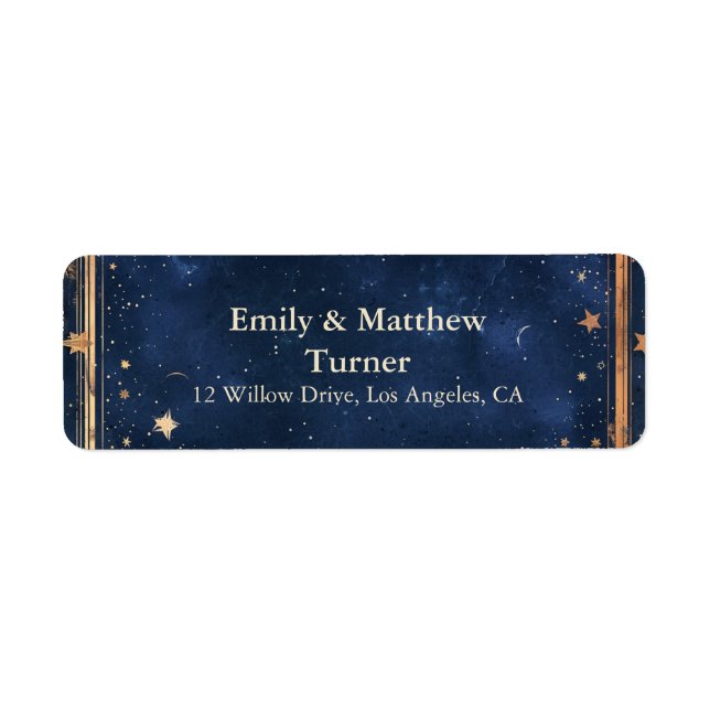 Étiquette Starry Night Romance Mariage (Devant)