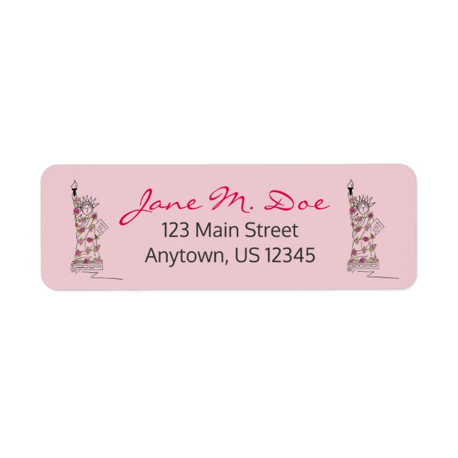 Étiquette Statue de la Liberté Roses Saint Valentin Pâques (Devant)